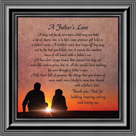 A Fathers Love Dad Ts Daddy Framed Poem From Son Or