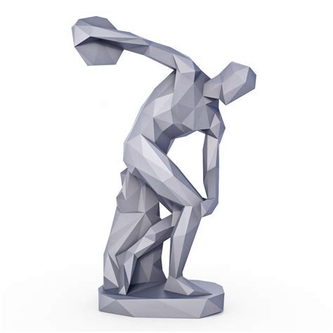 The Discobolus Sculpture Low Poly 3d Model Cgtrader
