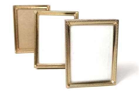 Set Of Three Vintage Mini Frames 3x4 Gold Tone Art By Themodowl Art