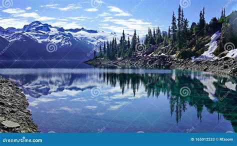 Snow Moutain Lake Landscape In Garibaldi Provincial Park Stock Image