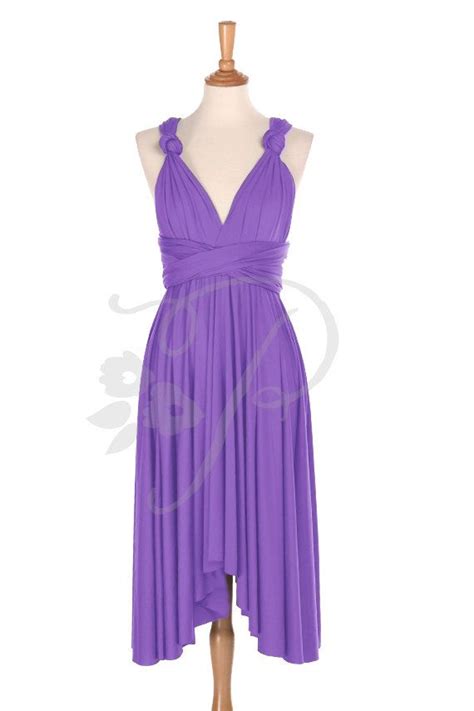 Bridesmaid Dress Infinity Dress Bright Purple Knee Length Wrap