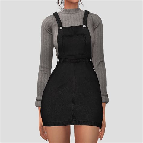 Sweater Overall Dress With Images Sims 4 Dresses Sims 4 Clothing