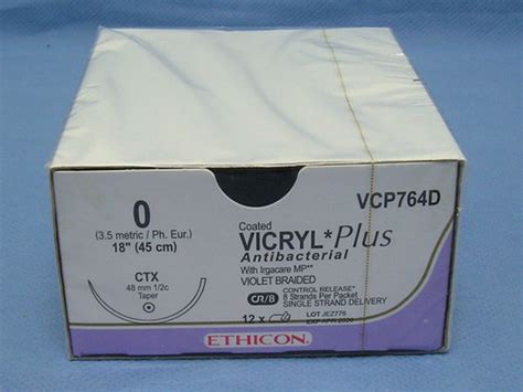 Ethicon Vcp764d Vicryl Plus Suture 0 18 Antibacterial Ctx Taper