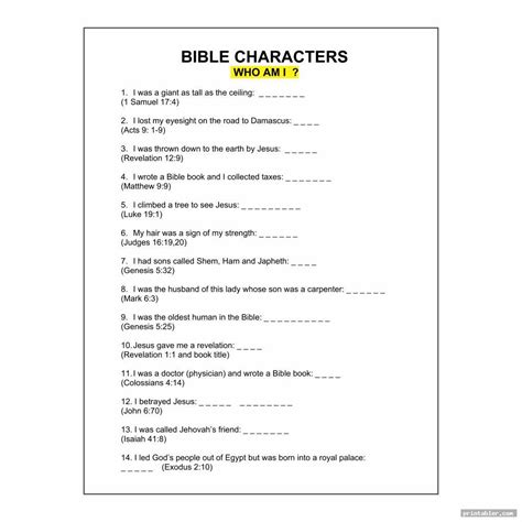 Printable Bible Jeopardy Game Questions