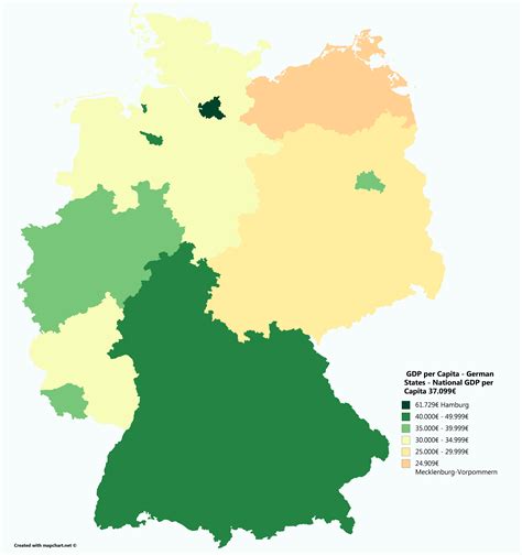Gennemsnitlig Bnp I Hver Af De Tyske Delstater Demetra