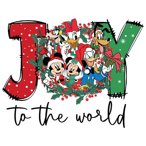 Joy To The Disney World Christmas Design Dtf Ready To Press Dtfdallas