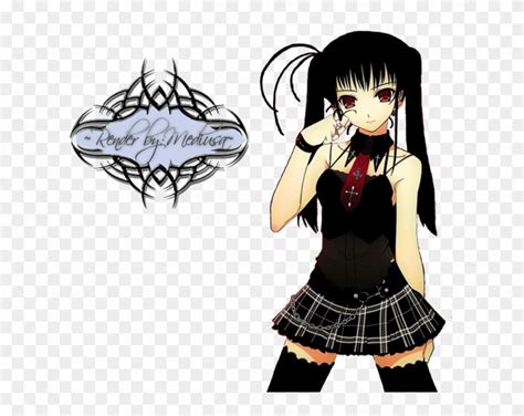 Anime Gothic Girl Goth Anime Girl Render Clipart 3558820 Pinclipart