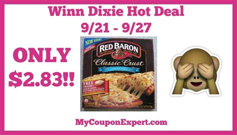 Hot Deal Alert Red Baron Pizza Only 283 At Winn Dixie From 921 927