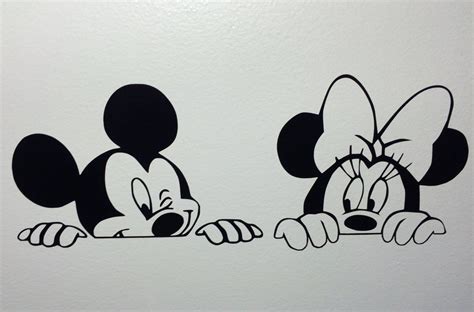 Mickey Et Minnie Vinyle Wall Decal Disney Sticker Autocollant Etsy
