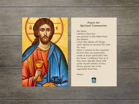 Spiritual Communion Prayer Card Evangelize Boston
