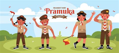 Pramuka Indonesia Character Set 3107024 Vector Art At Vecteezy