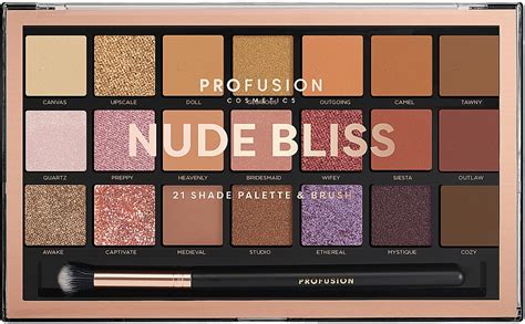 Profusion Cosmetics Nude Bliss Shade Palette Brush Paleta
