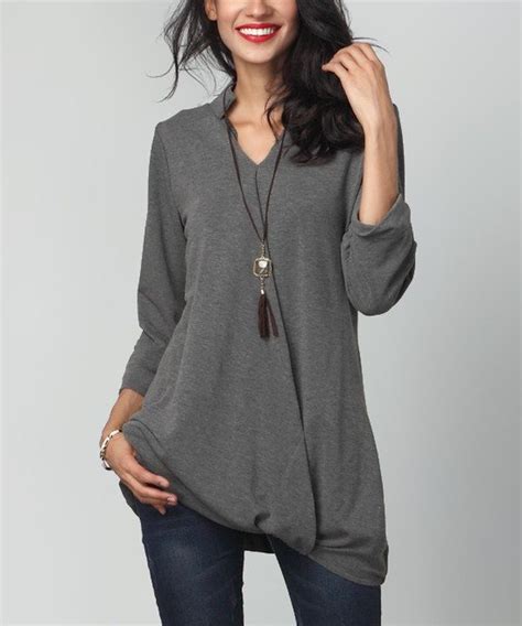 Look At This Charcoal Faux Wrap Tunic On Zulily Today Wrap Tunic