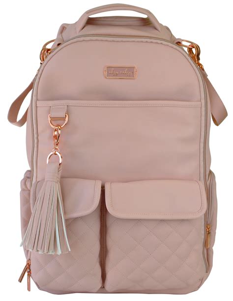 Itzy Ritzy Boss Diaper Bag Backpack Blush Free Wipes Case