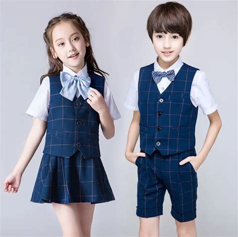 Children Navy Blue Cotton Japanese School Uniform For Girls Boys