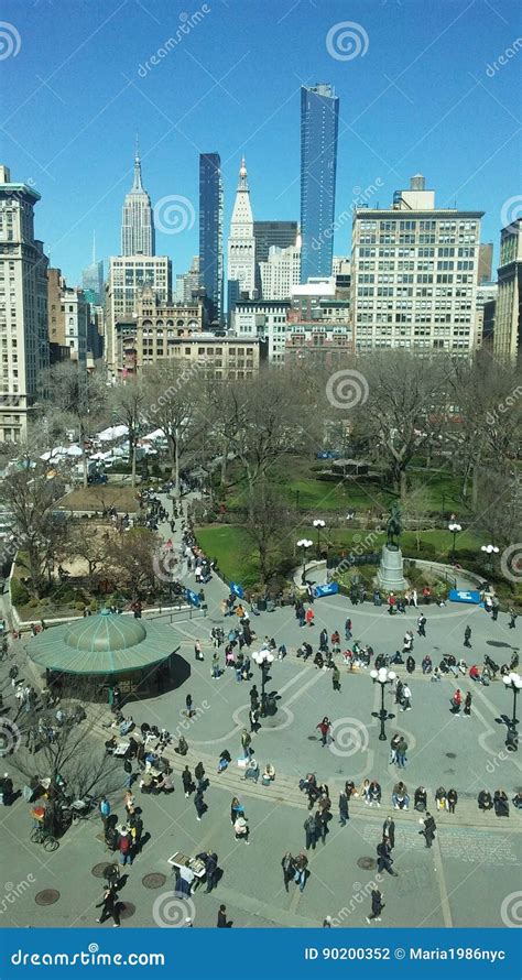 Union Square On Sunny Sunday Morning In Spring In Manhattan New York