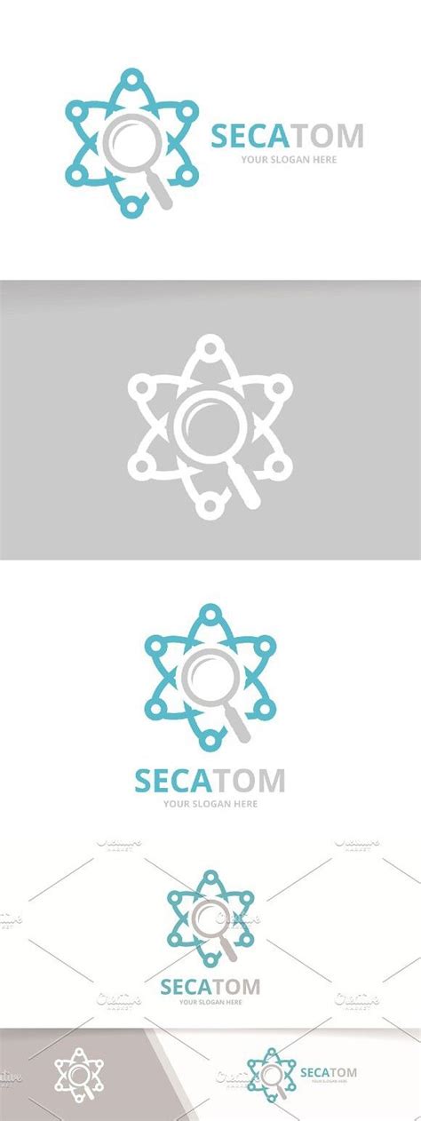 You will be asked to choose a template. Vector atom and loupe logo | Professional logo design ...