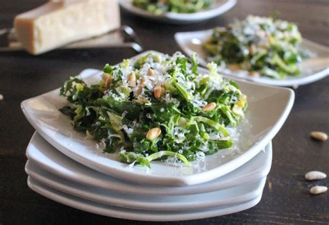 Raw Brussels Sprout And Kale Salad With Lemon Dressing