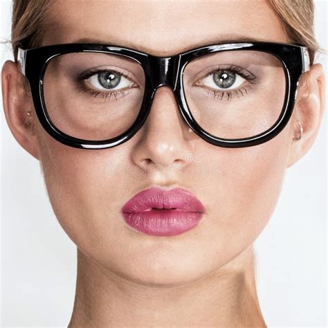 Portrait Of Elegant Woman In Eyeglasses Stock Image Image Of