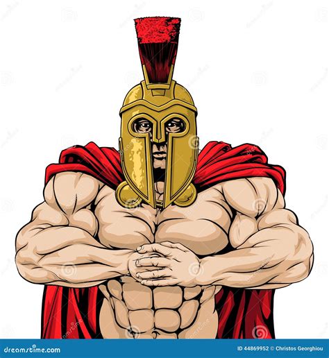 Spartan Muscle Posing Vector Illustration 53205298