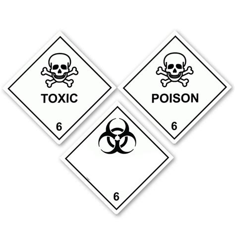 Hazard Warning Diamonds Class Toxic Infectious Single Label