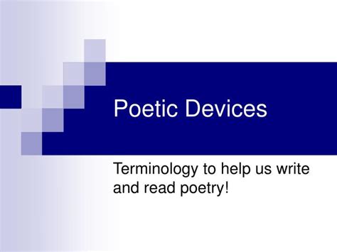 Ppt Poetic Devices Powerpoint Presentation Free Download Id5325483