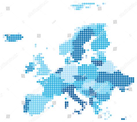 Stock Vector Vector Illustration Of Blue Dotted Map Of Europe 260229533
