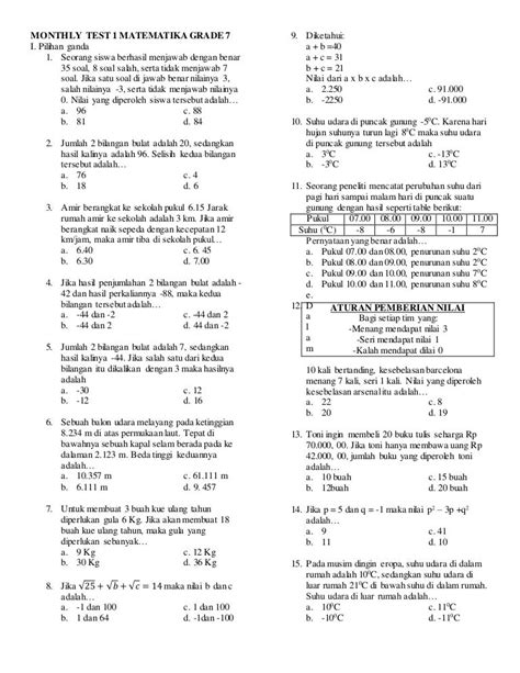 Soal Bilangan Kelas 7 Homecare24