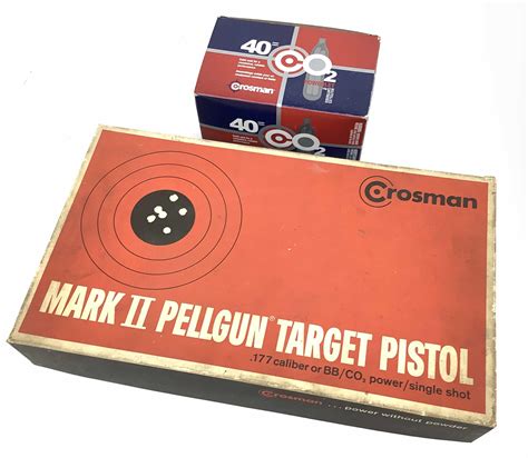 Lot Crosman Mark Ii Pellgun Target Pistol Box Co2