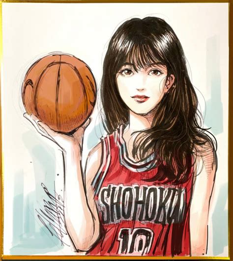 Akagi Haruko Slam Dunk Series Chinese Commentary Highres Photo Medium Traditional Media