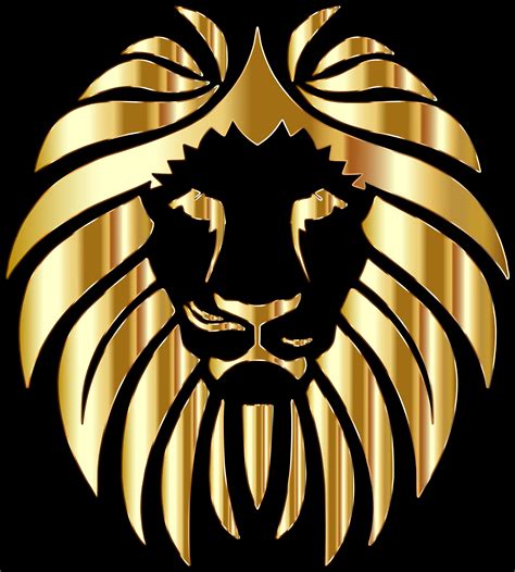 Gold Lion Head Golden Logo Mascot Vector Image On Vectorstock Artofit