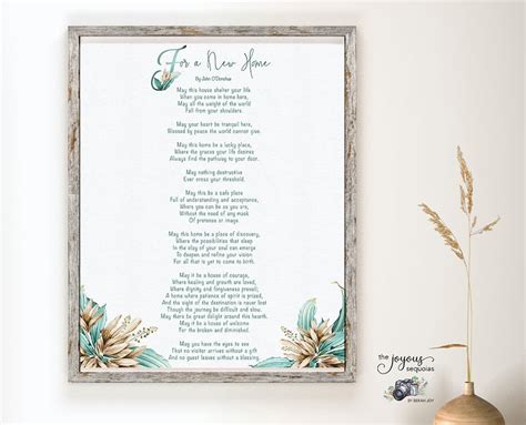 New Home Blessing Printable Poem Digital Download Watercolor Etsy