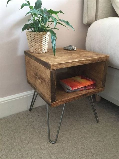 20 Simple Rustic Bedside Table Designs For Bedroom Wooden Bedside