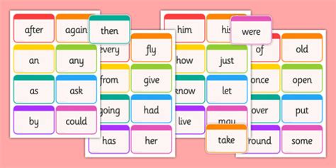 Dolch Word Flashcards First Grade Usa America Dolch Word Flashcards
