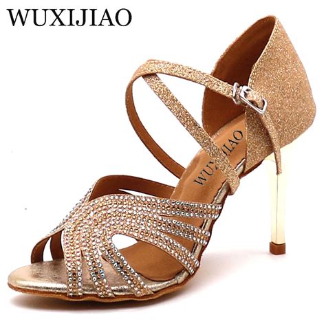 Wuxijiao Ms Ballroom Dancing Shoes Soft Bottom Sequined Cloth Set Auger
