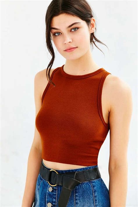 Bdg Classic Cropped Tank Top Red Crop Top Outfit Crop Top Outfits Tops