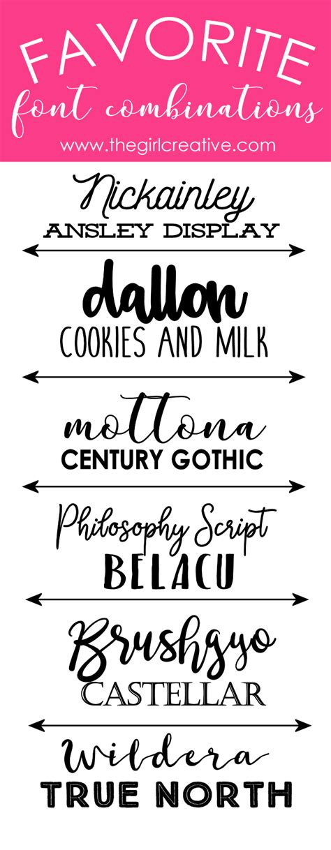 Favorite Font Combinations Volume 2 The Girl Creative