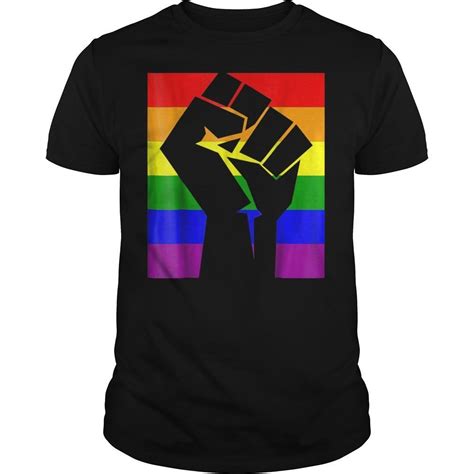 Gay Pride T Shirt Resist Fist Rainbow Flag Lgbtq Tshirts