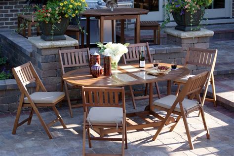 Outdoor Interiors 7 Piece Folding Patio Set Patio Table