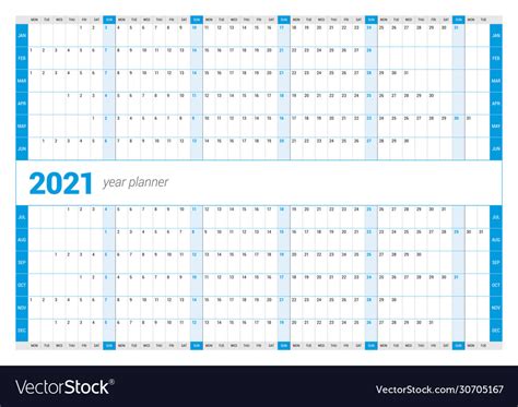 Vetorial Calendar Planner Modelo 2021 Illustration Ano Images