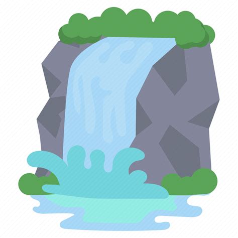 Waterfall River Water Outdoors Landscape Nature Emoji Icon