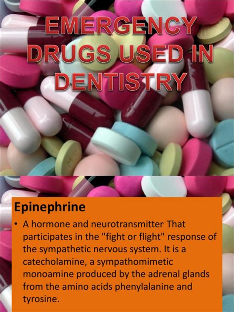 Emergency Drugs Used In Dentistry Epinephrine Sodium Bicarbonate