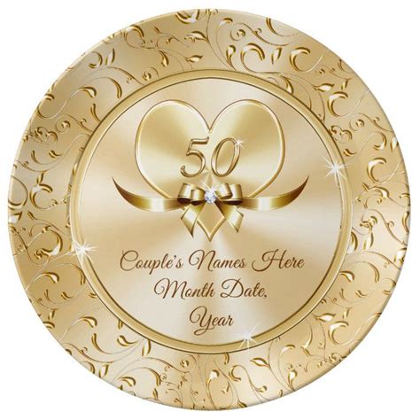 custom best 50th anniversary ts for couples dinner plate zazzle golden wedding