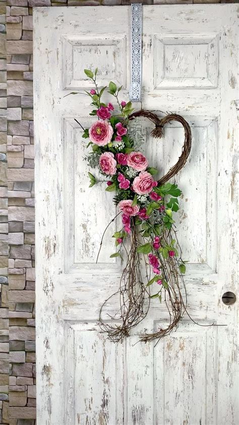 Pink Heart Shaped Grapevine Wreath Video Wreaths Spring Wreath