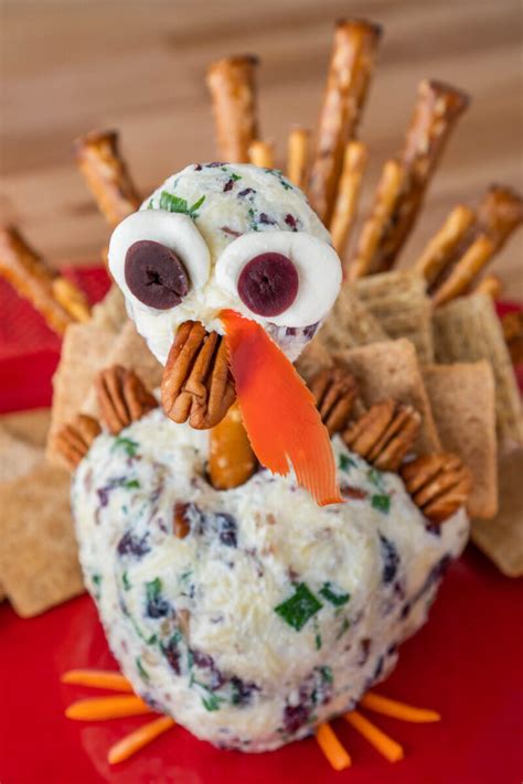 In a bowl, combine everything except the turkey and mix well. Turkey Cheese Ball Cute Thanksgiving Appetizer - Eating Richly