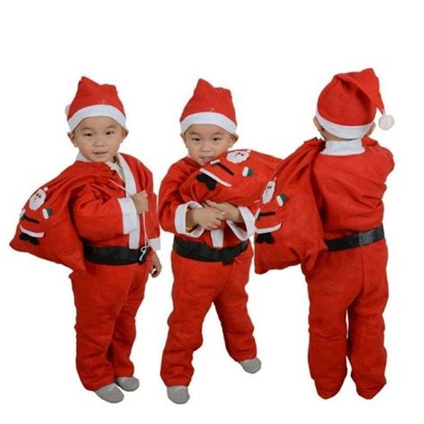 Toddler Boys Christmas Santa Claus Costume Dress With Hat Outfit Xtmas