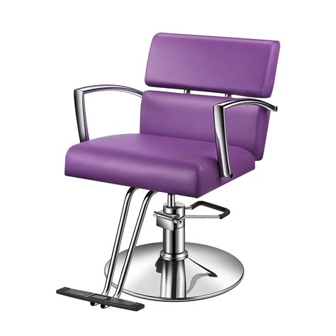 Baasha Modern Purple Salon Chairs For Hair Stylist With Hydraulic Pump