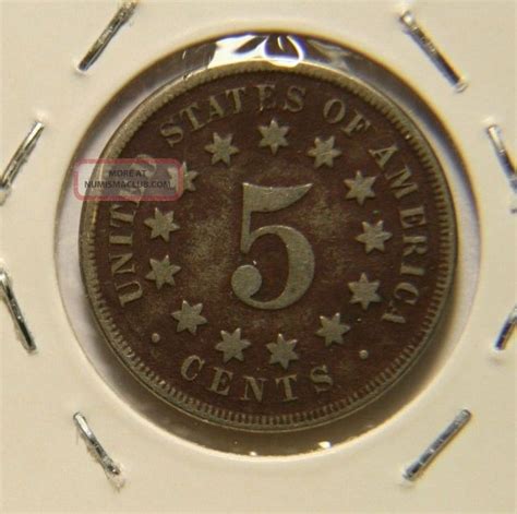 1867 Shield Nickel Five Cent Piece No Rays