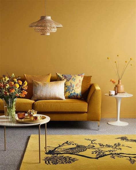 Mustard Yellow Walls In Living Room Information