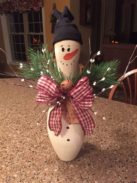 Decorated Bowling Pin Recycled Christmas Decorations Dollar Store